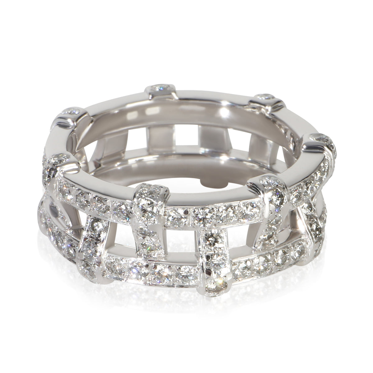 Tiffany & Co. Platinum Diamond Weave Ring 3