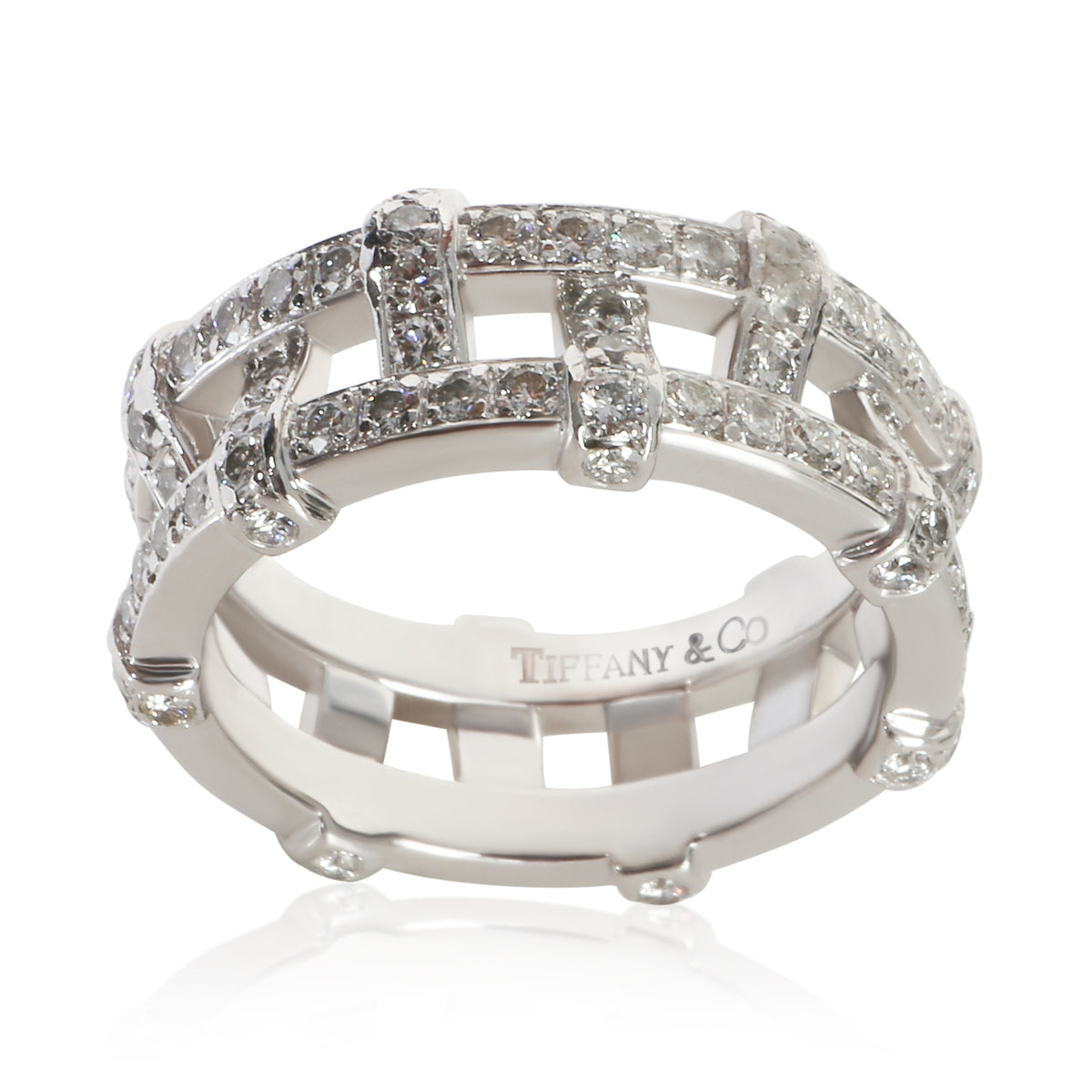 Tiffany & Co. Platinum Diamond Weave Ring 5