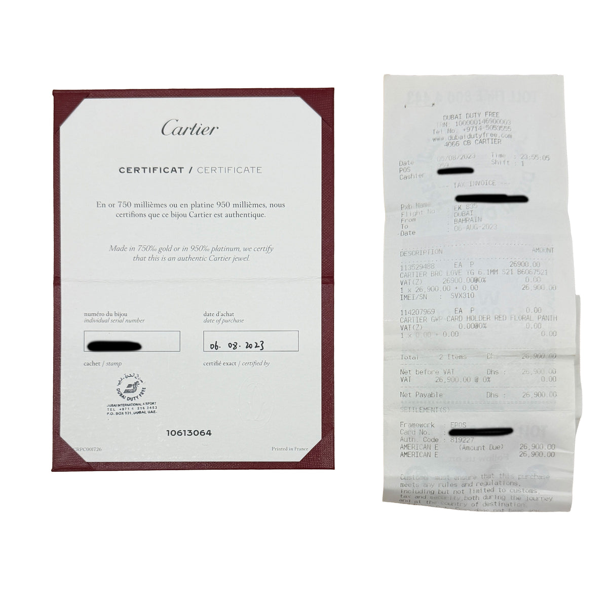 Cartier Yellow Gold  Love Bracelet box