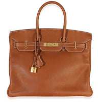 Hermès Fauve Barenia Birkin 35 GHW Handbag fv