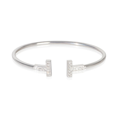 Tiffany & Co. White Gold Diamond Tiffany T Wire Bracelet fv
