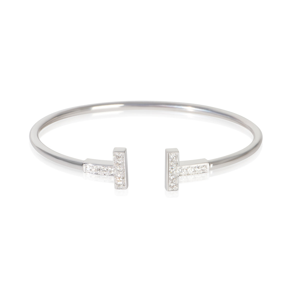 Tiffany & Co. White Gold Diamond Tiffany T Wire Bracelet fv