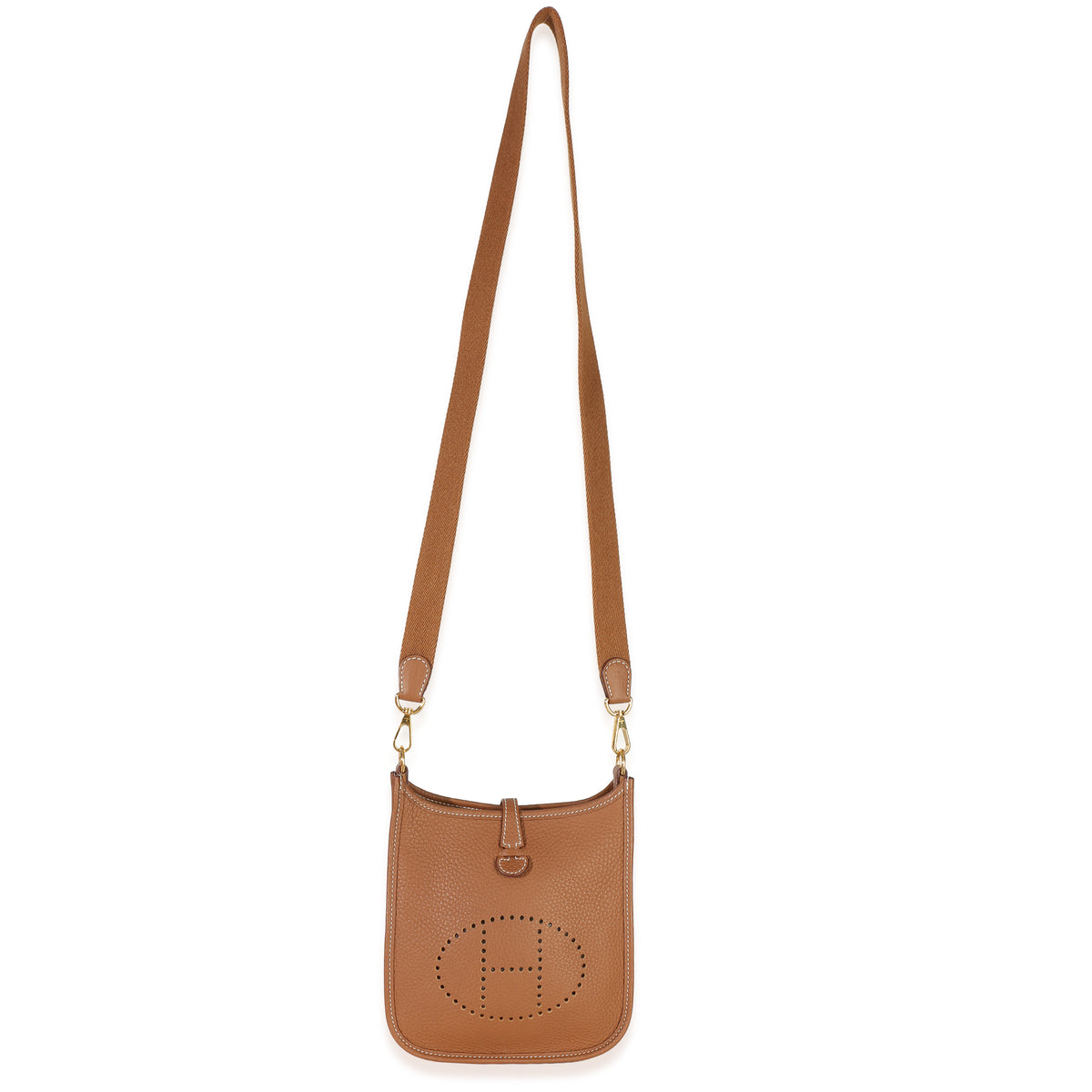 Hermès Gold Clemence Mini Evelyne 16 TPM GHW Handbag 8