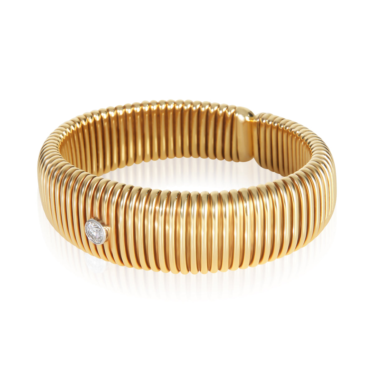 Tiffany & Co. Yellow Gold Diamond Vintage Tubogas Bracelet 2