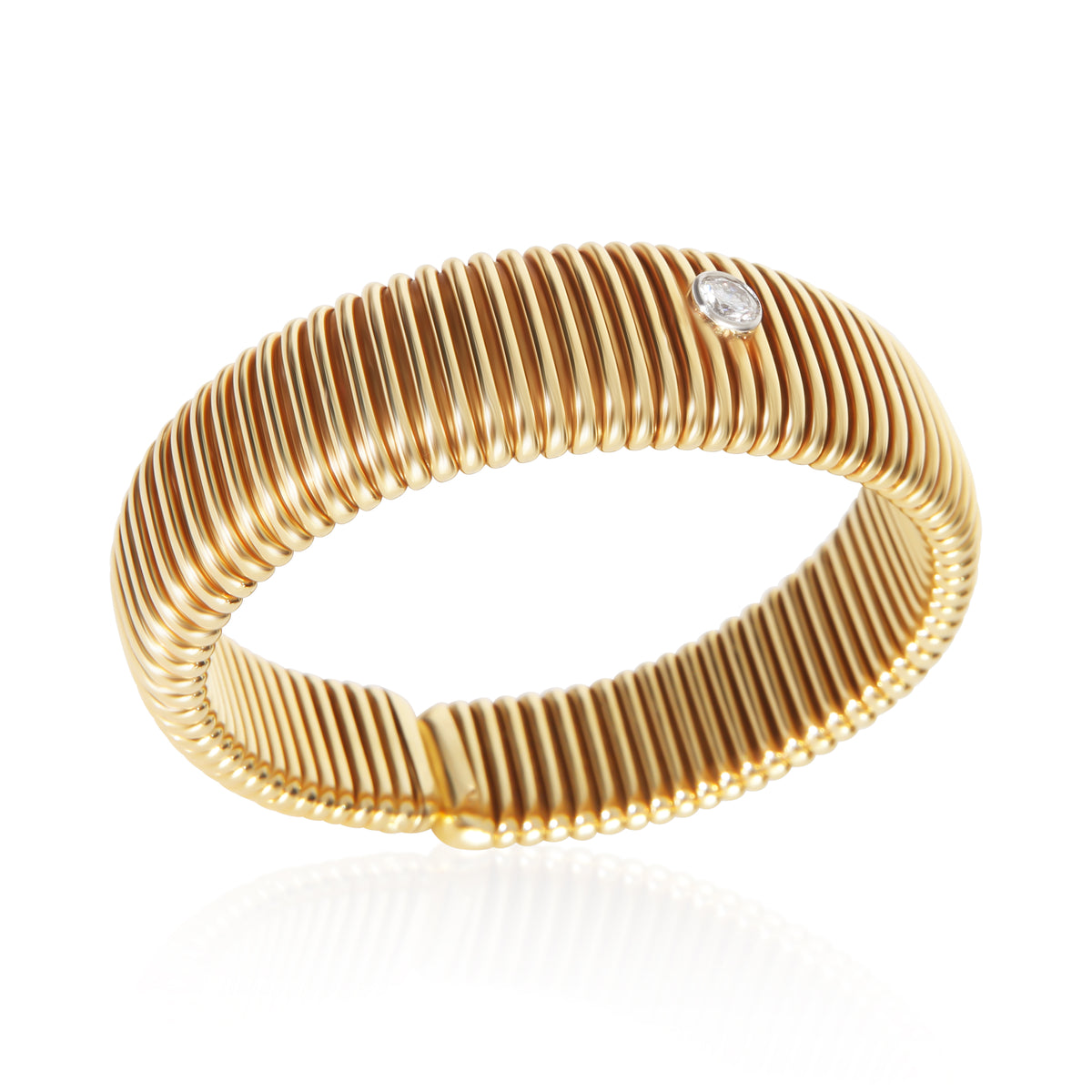 Tiffany & Co. Yellow Gold Diamond Vintage Tubogas Bracelet 4