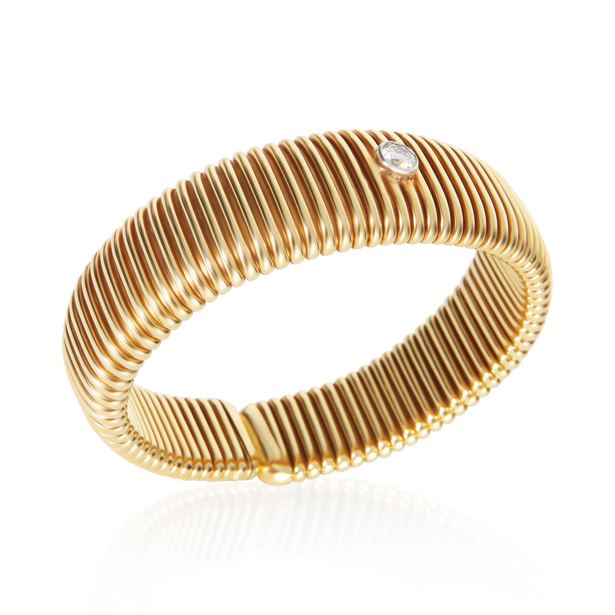 Tiffany & Co. Yellow Gold Diamond Vintage Tubogas Bracelet 5
