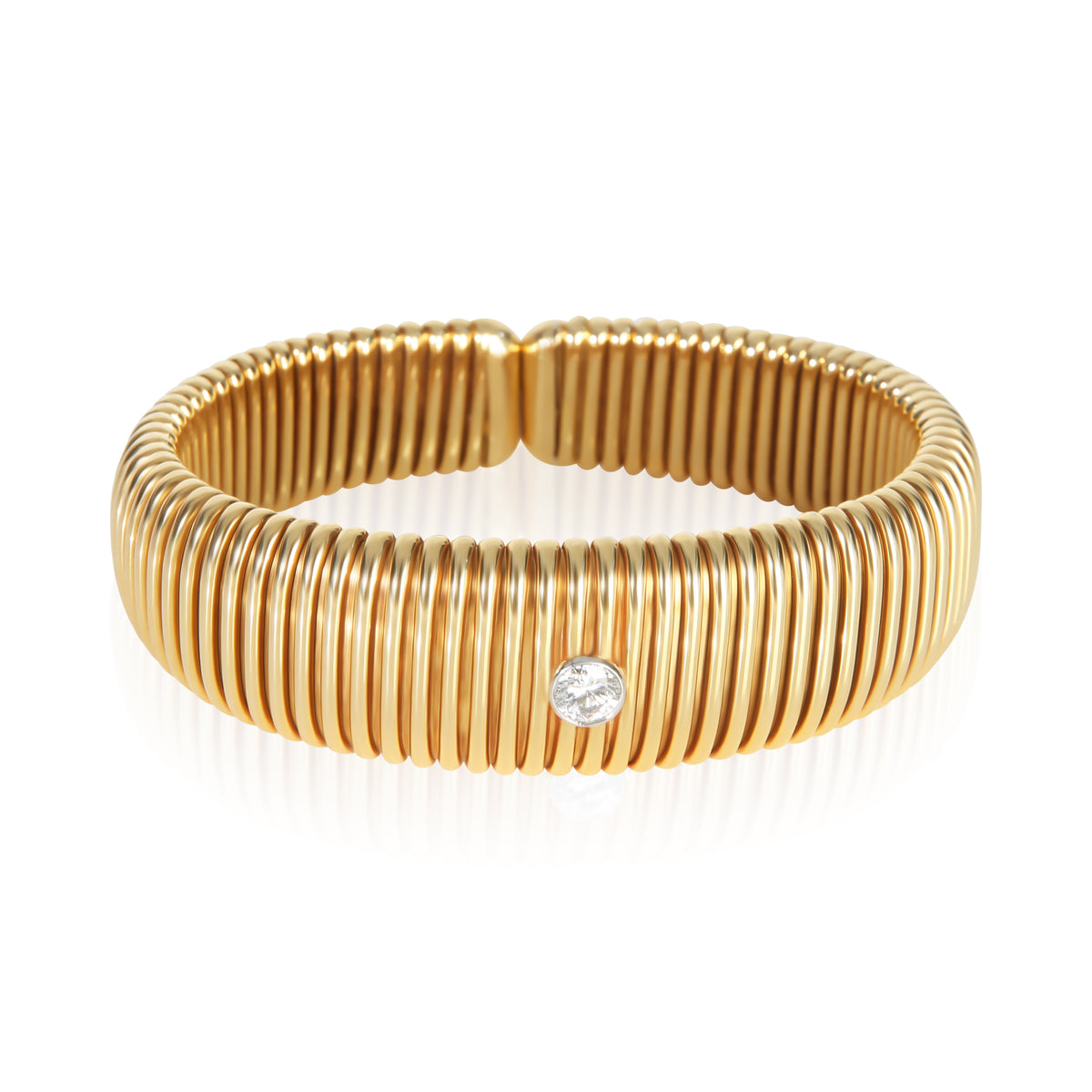 Tiffany & Co. Yellow Gold Diamond Vintage Tubogas Bracelet fv