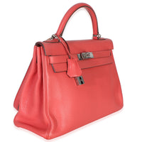Hermès Rose Lipstick Clemence Kelly 32 PHW Handbag 3