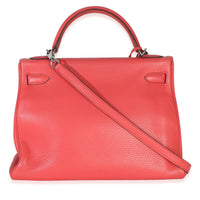 Hermès Rose Lipstick Clemence Kelly 32 PHW Handbag 4