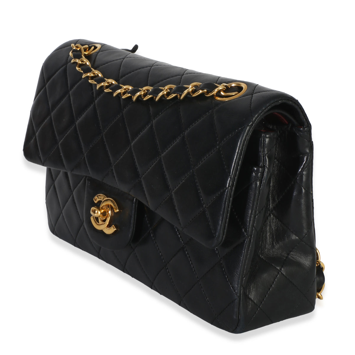 Chanel Vintage 24k Black Quilted Lambskin Small Classic Double Flap Bag Handbag 2