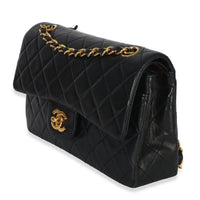 Chanel Vintage 24k Black Quilted Lambskin Small Classic Double Flap Bag Handbag 2