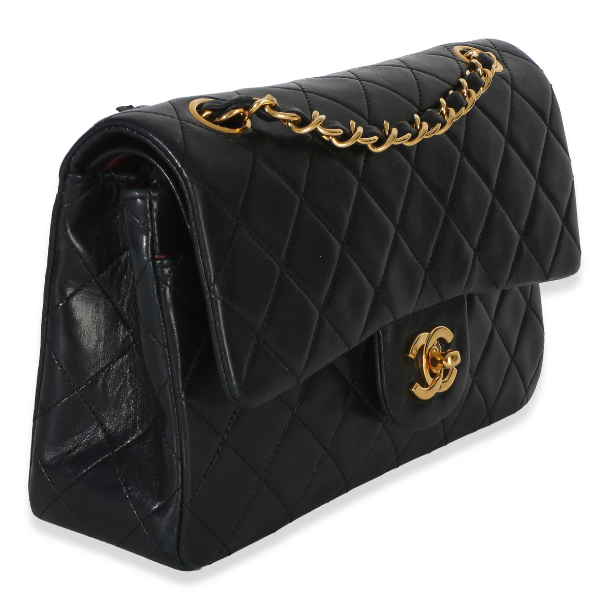 Chanel Vintage 24k Black Quilted Lambskin Small Classic Double Flap Bag Handbag 3