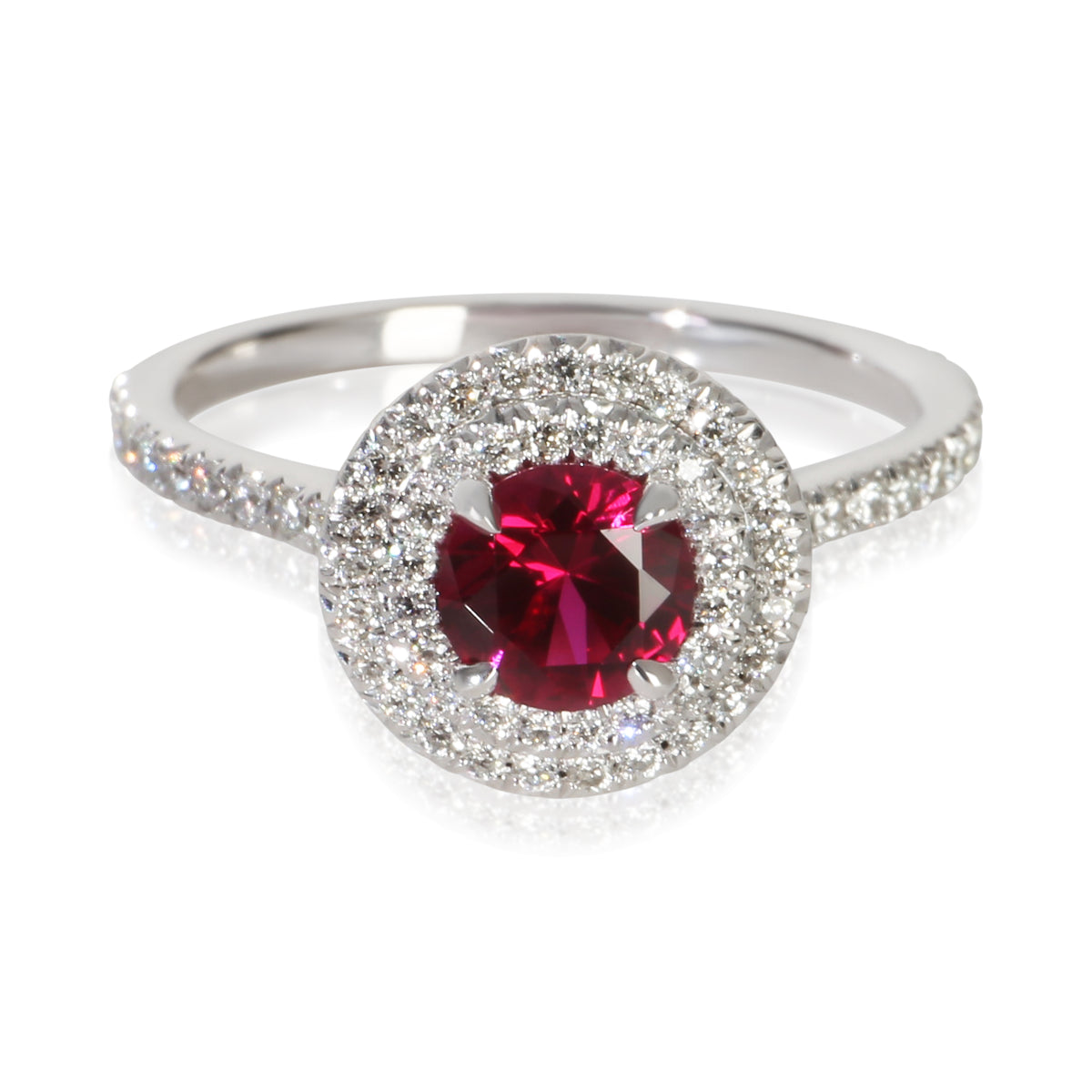 Tiffany & Co. Platinum Ruby and Diamond Soleste Ring fv