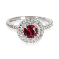 Tiffany & Co. Platinum Ruby and Diamond Soleste Ring fv