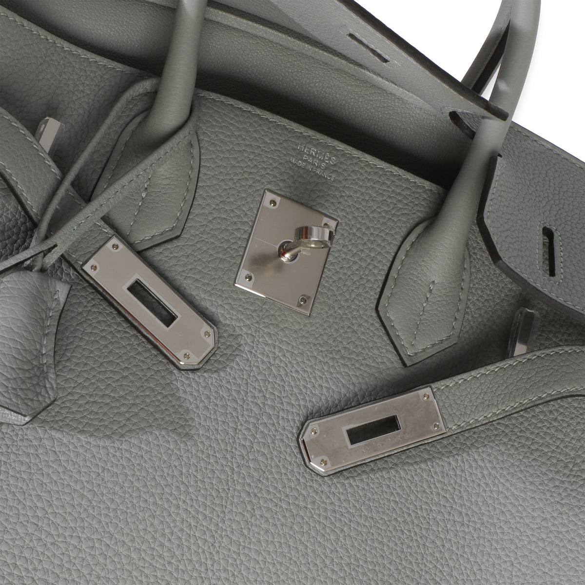 Hermès Gris Mouette Togo Birkin 30 PHW Handbag 10