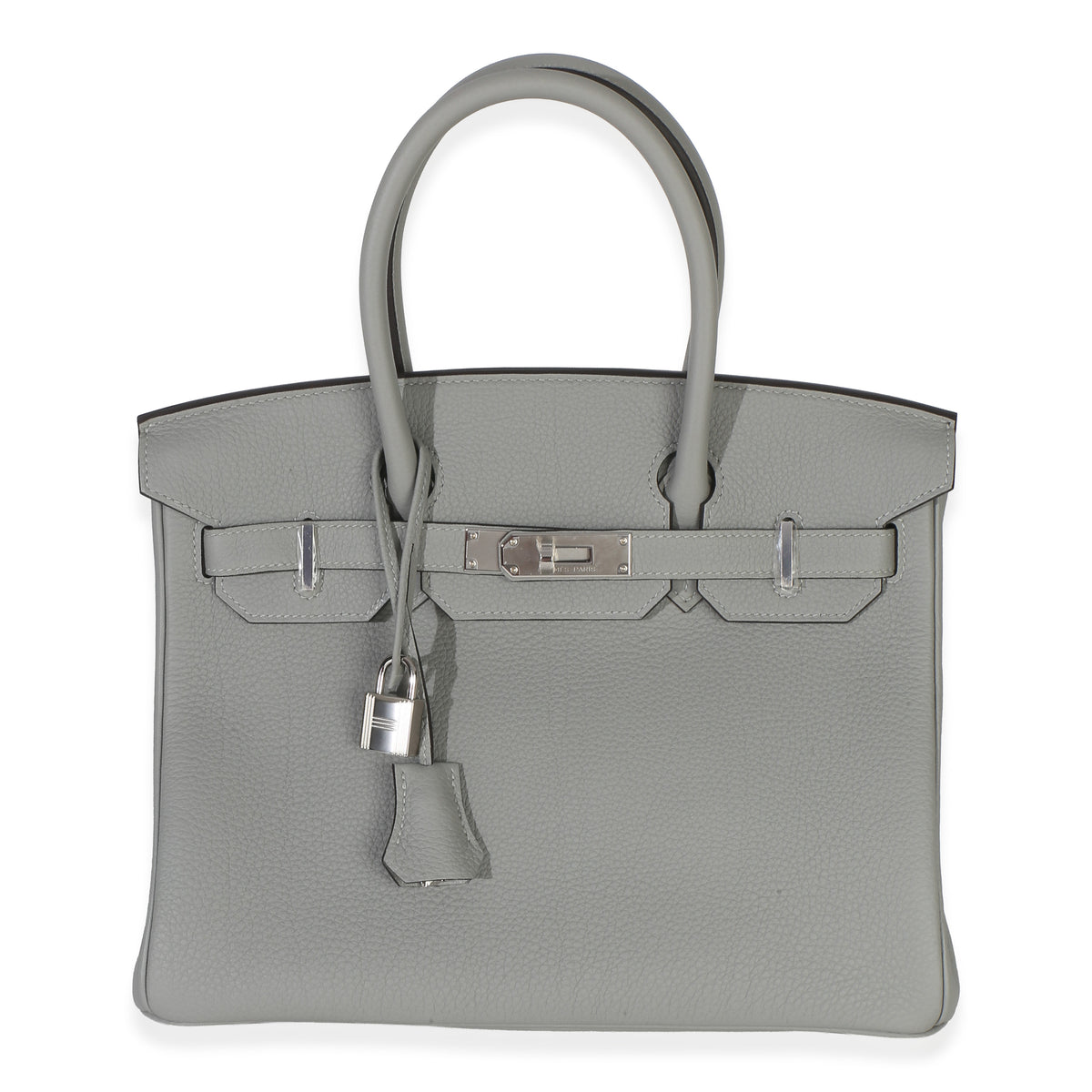 Hermès Gris Mouette Togo Birkin 30 PHW Handbag fv