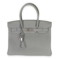 Hermès Gris Mouette Togo Birkin 30 PHW Handbag fv