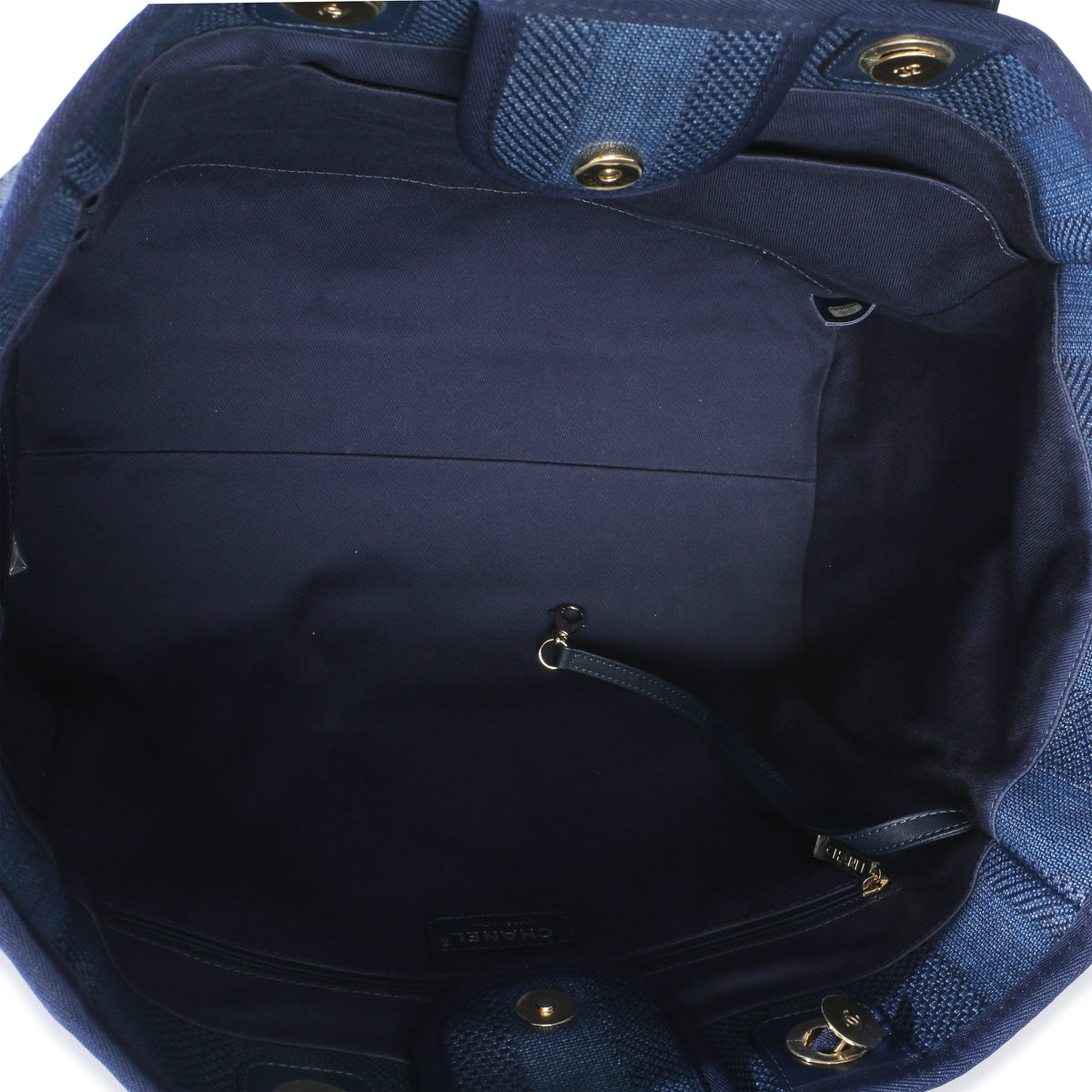 Chanel Navy Mixed Fibers Striped Large Deauville Tote Handbag 8