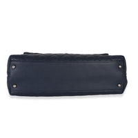 Chanel Navy Quilted Caviar Lizard Large Coco Top Handle Bag Handbag 5
