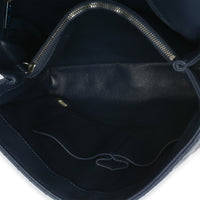 Chanel Navy Quilted Caviar Lizard Large Coco Top Handle Bag Handbag 9