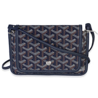 Goyard Navy ine Canvas Plumet Wallet Handbag fv