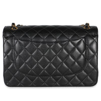 Chanel Black Quilted Caviar Jumbo Double Flap Bag Handbag 4