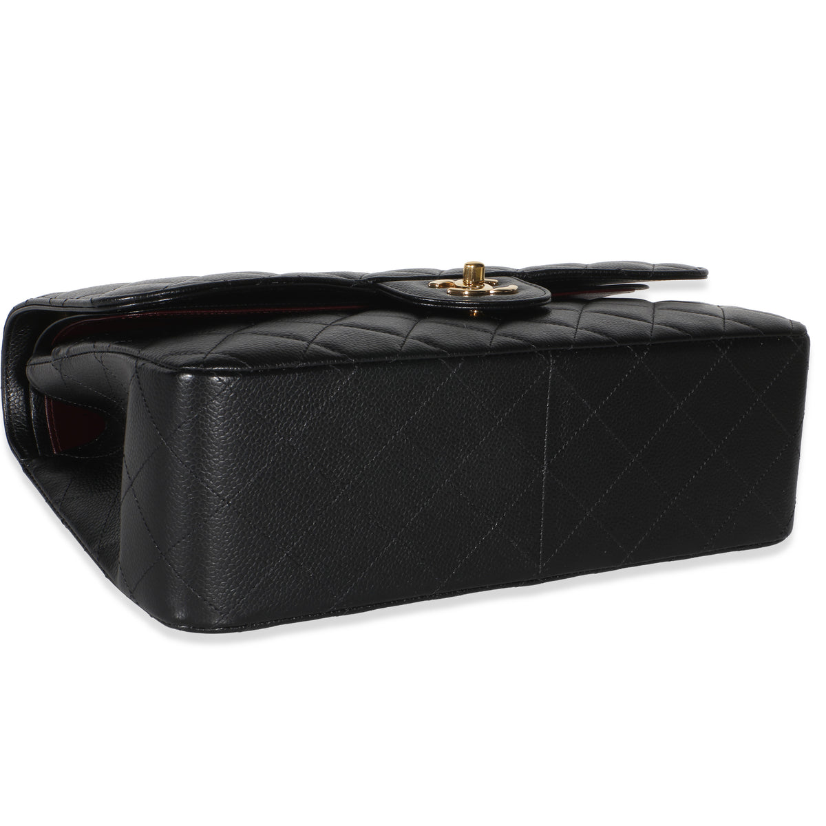 Chanel Black Quilted Caviar Jumbo Double Flap Bag Handbag 7