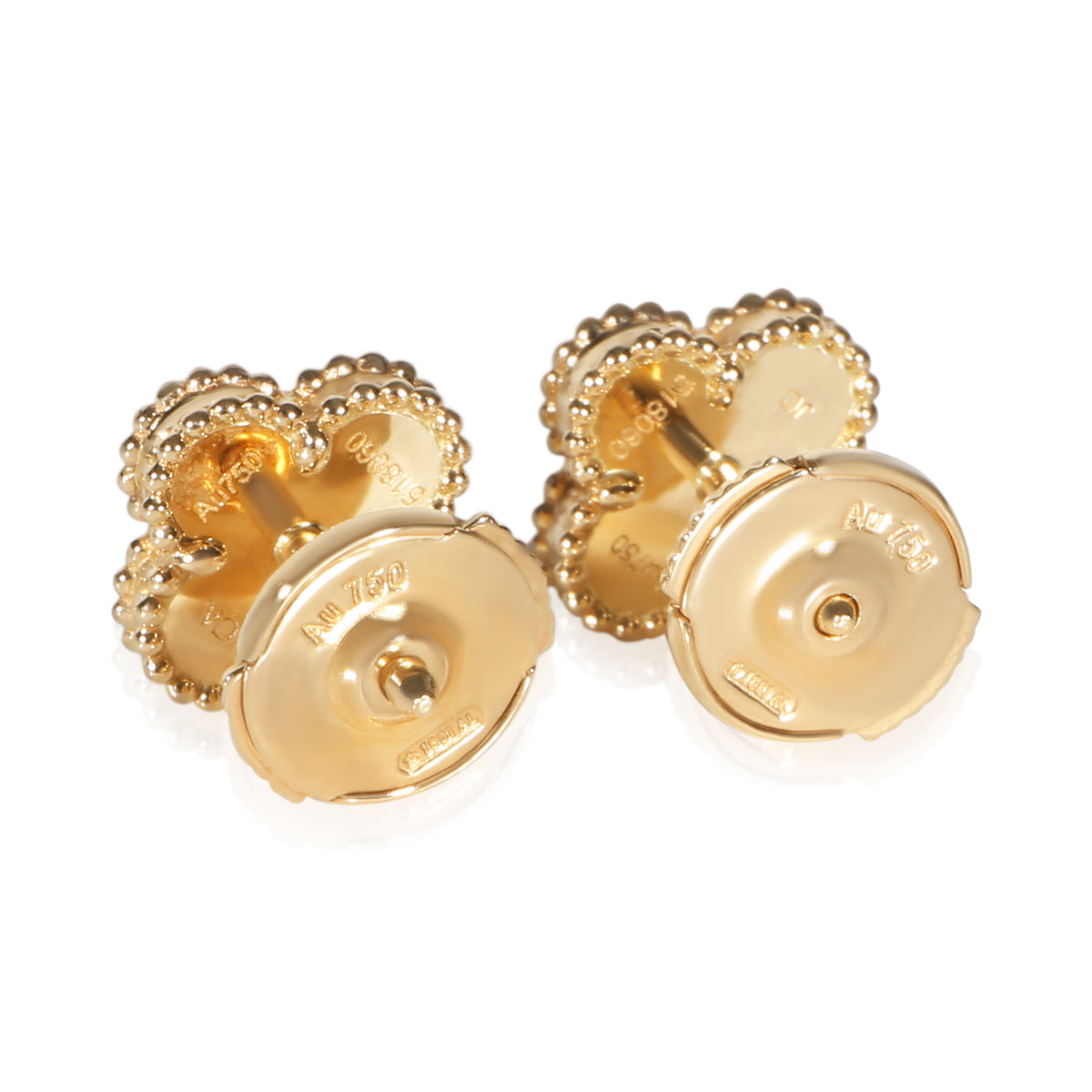 Van Cleef & Arpels Yellow Gold Onyx Sweet Alhambra Earrings 3