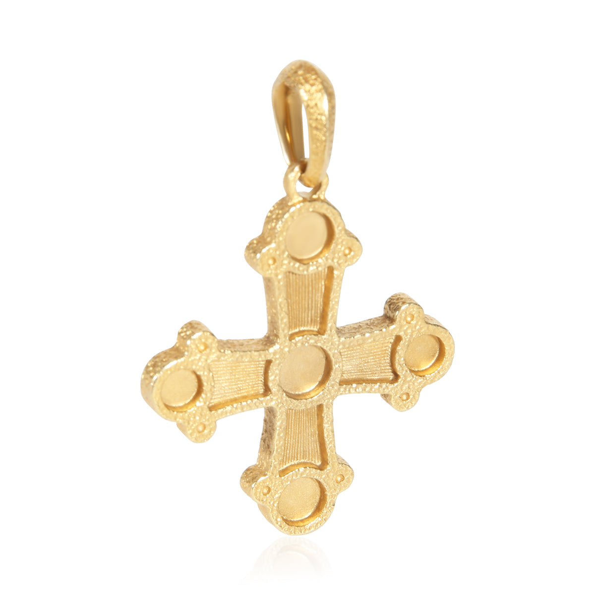 David Yurman Yellow Gold Ruby Shipwreck Cross Amulet Pendant 4