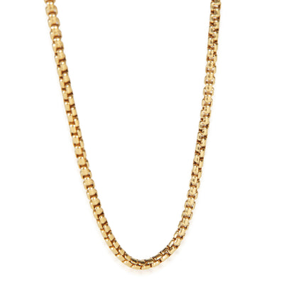 David Yurman Yellow Gold 3.4mm Box Chain Necklace fv