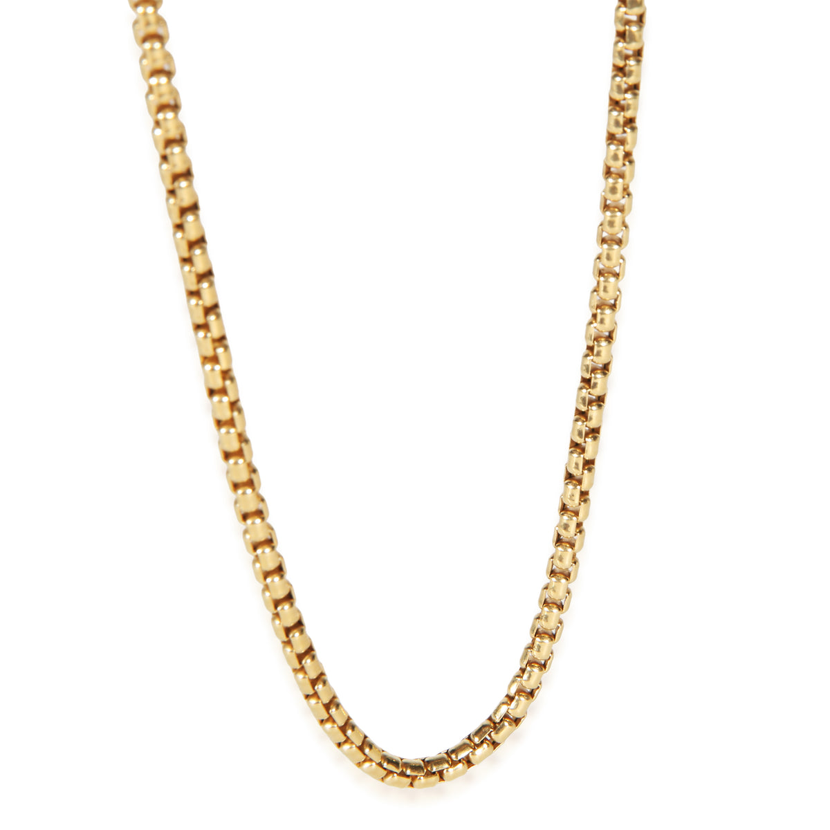 David Yurman Yellow Gold 3.4mm Box Chain Necklace fv