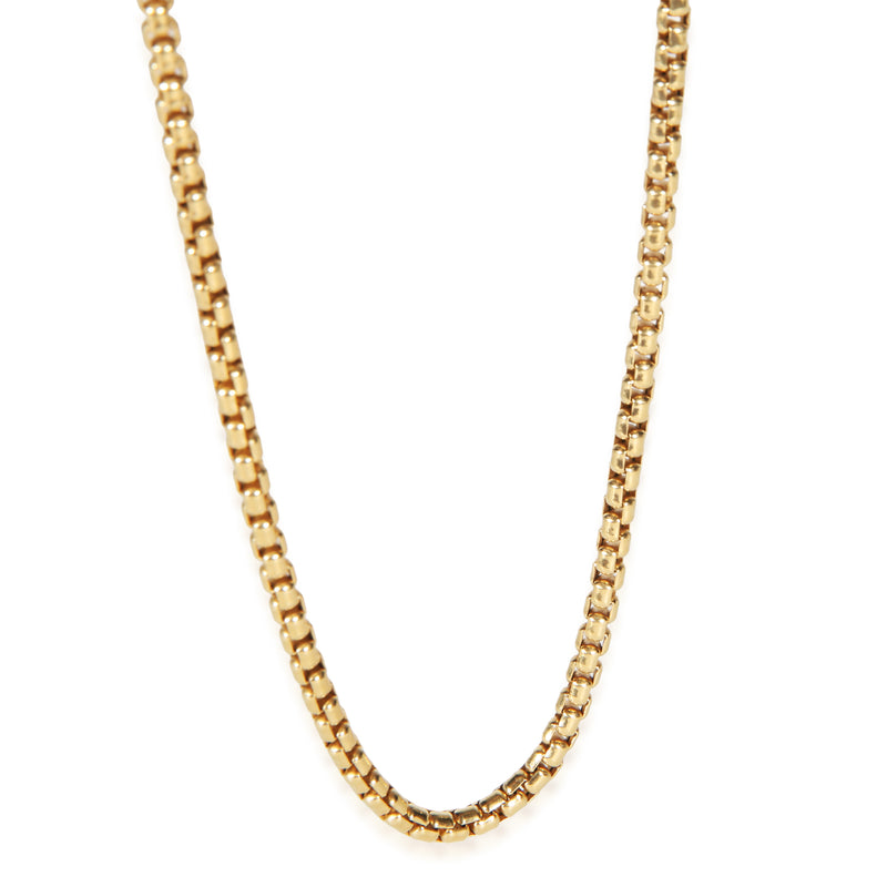 David Yurman Yellow Gold 3.4mm Box Chain Necklace fv