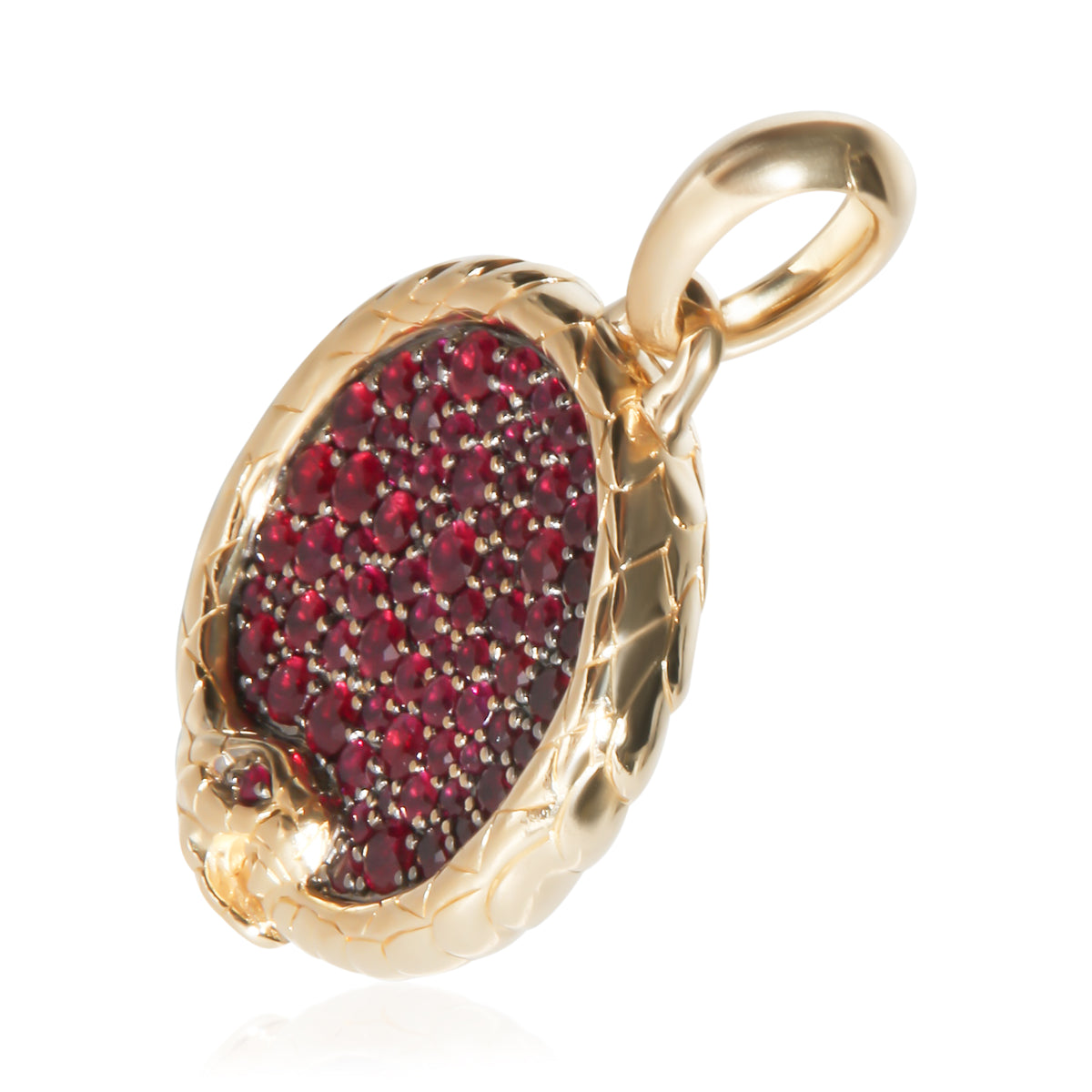 David Yurman Yellow Gold Ruby Ouroboros Amulet Pendant 2