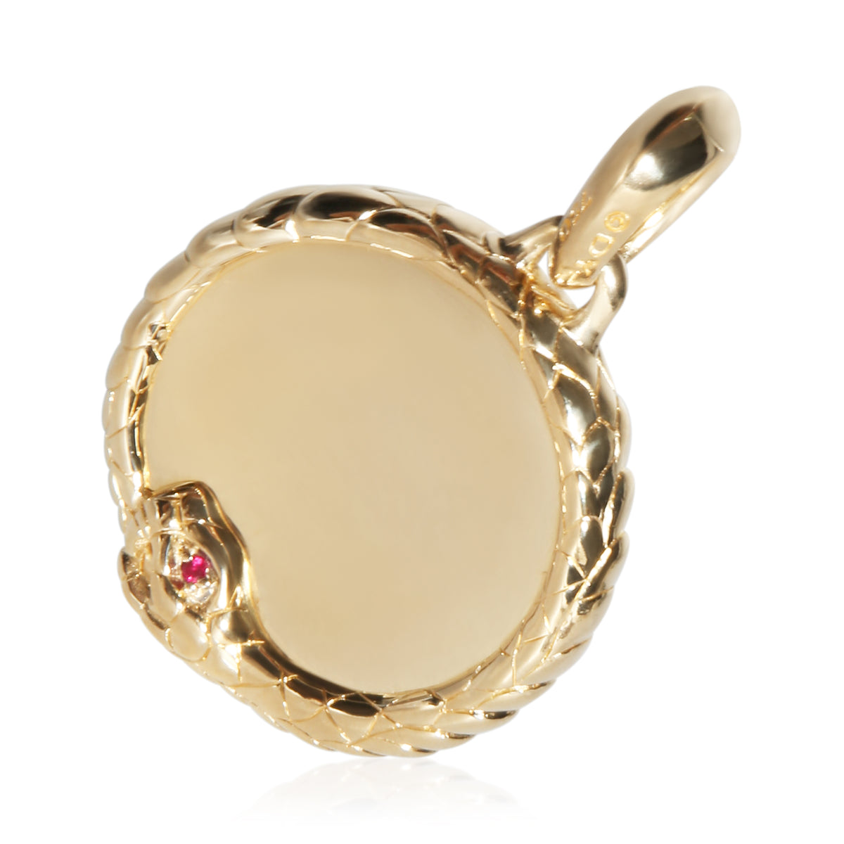 David Yurman Yellow Gold Ruby Ouroboros Amulet Pendant 3