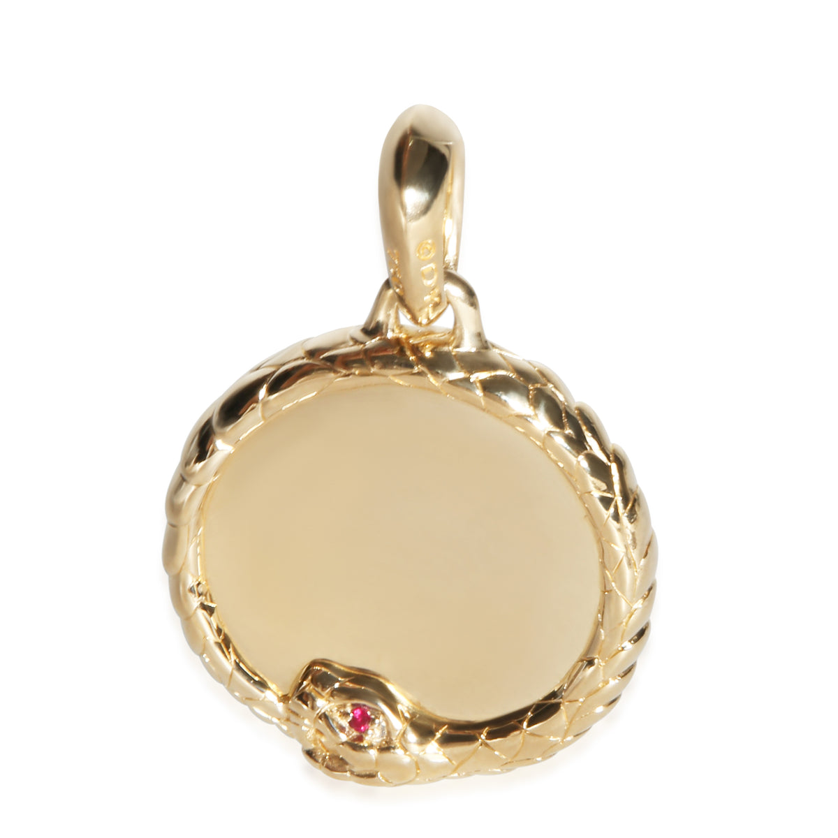 David Yurman Yellow Gold Ruby Ouroboros Amulet Pendant 3