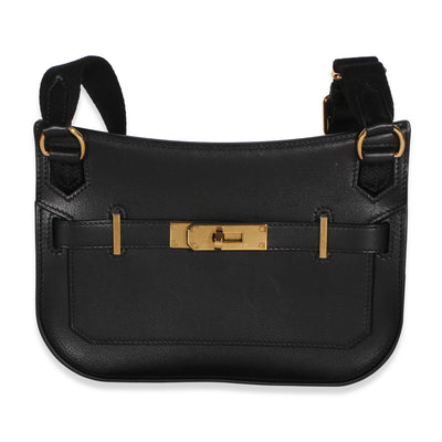 Hermès Black Evergrain Mini Jypsiere GHW Handbag id