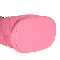 Chanel Pink Quilted Lambskin Logo Chain Bucket Bag Handbag 7