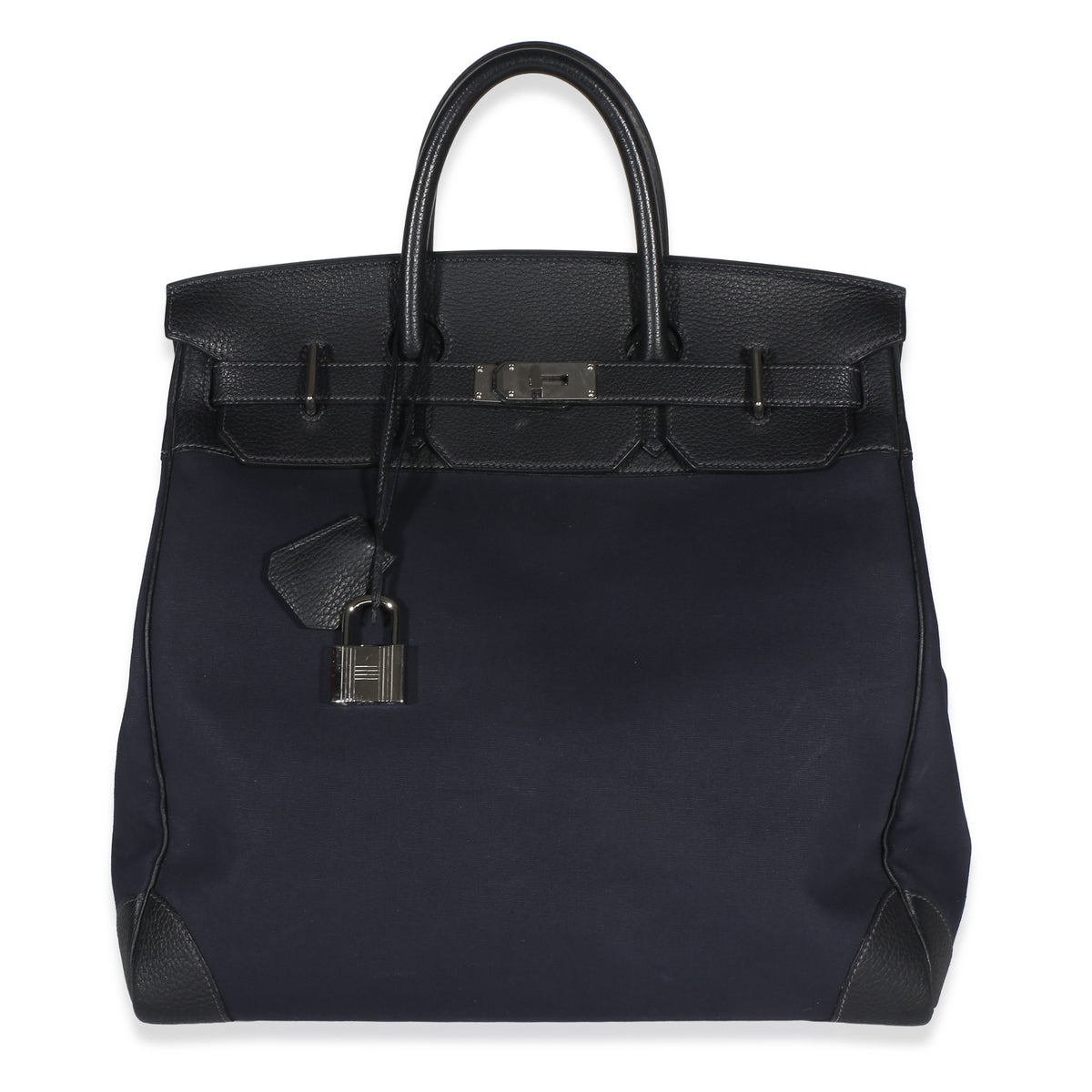 Hermès Bleu Marine Toile Officier Fjord HAC 40 PHW Handbag fv