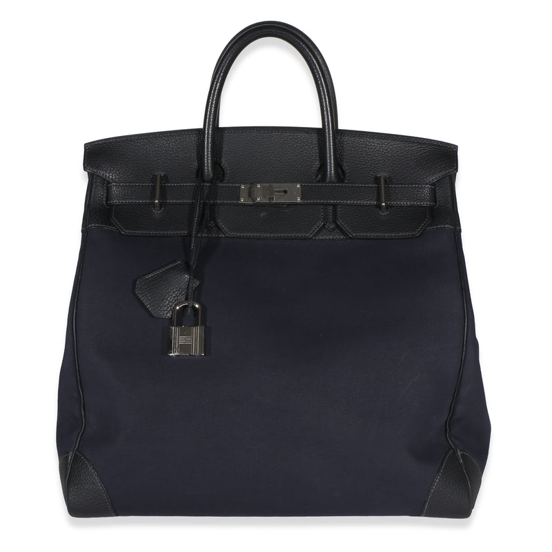 Hermès Bleu Marine Toile Officier Fjord HAC 40 PHW Handbag fv