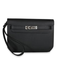 Hermès Black Epsom Kelly Depeches 25 PHW Handbag fv