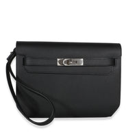 Hermès Black Epsom Kelly Depeches 25 PHW Handbag fv