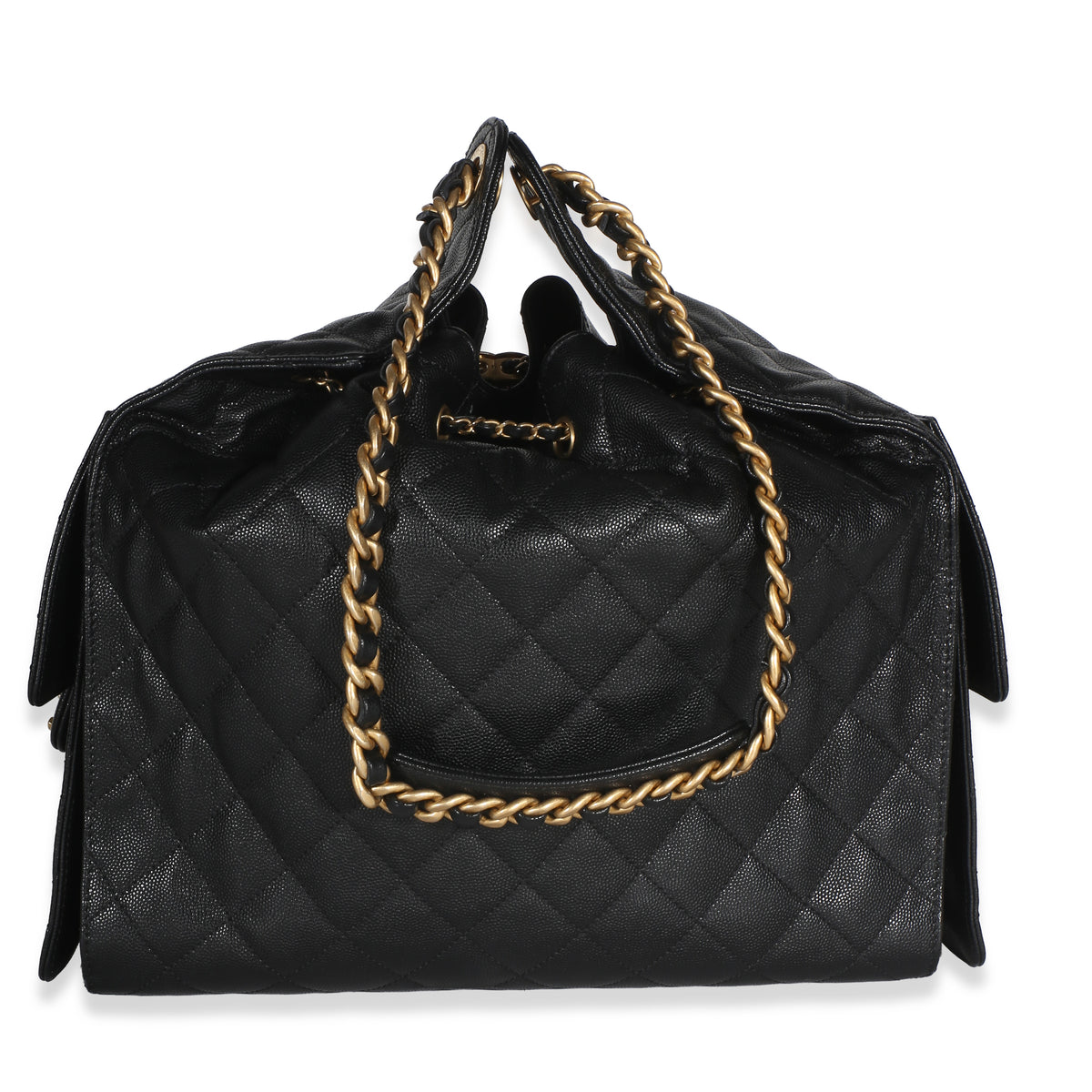 Chanel Black Quilted Caviar Medium  25 Hobo Handbag 4
