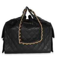 Chanel Black Quilted Caviar Medium  25 Hobo Handbag 4