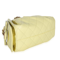 Chanel Light Yellow Quilted Caviar Mini  25 Hobo Handbag 7
