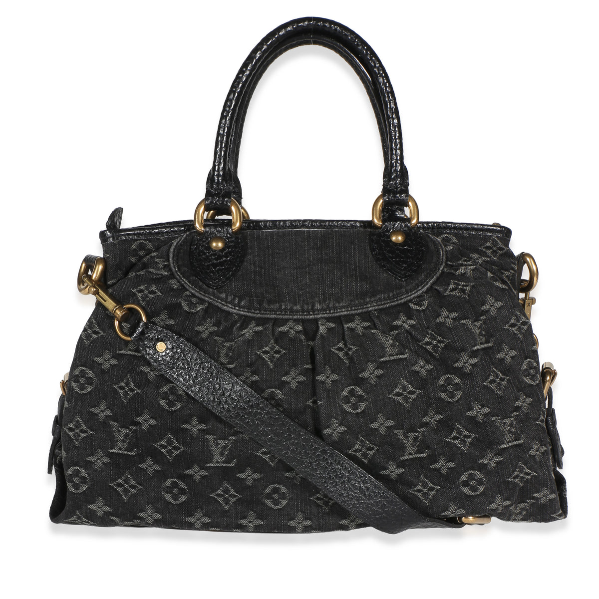 Louis Vuitton Black Monogram Denim Neo Cabby MM Handbag 4