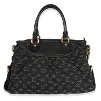 Louis Vuitton Black Monogram Denim Neo Cabby MM Handbag fv