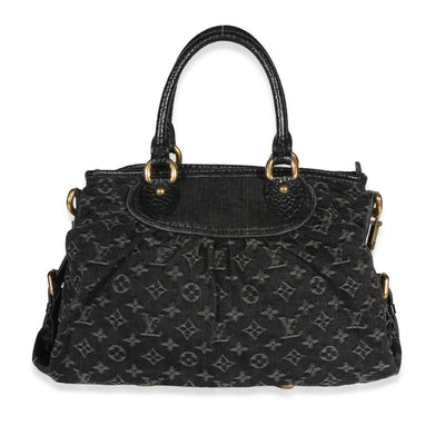 Louis Vuitton Black Monogram Denim Neo Cabby MM Handbag id