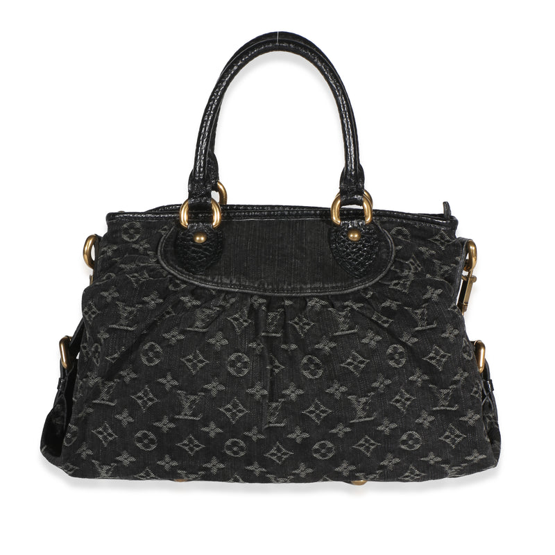 Louis Vuitton Black Monogram Denim Neo Cabby MM Handbag id