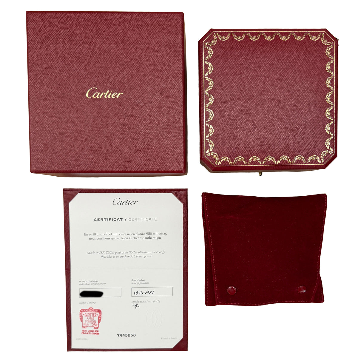 Cartier Yellow Gold Diamond Small Model Love Bracelet box