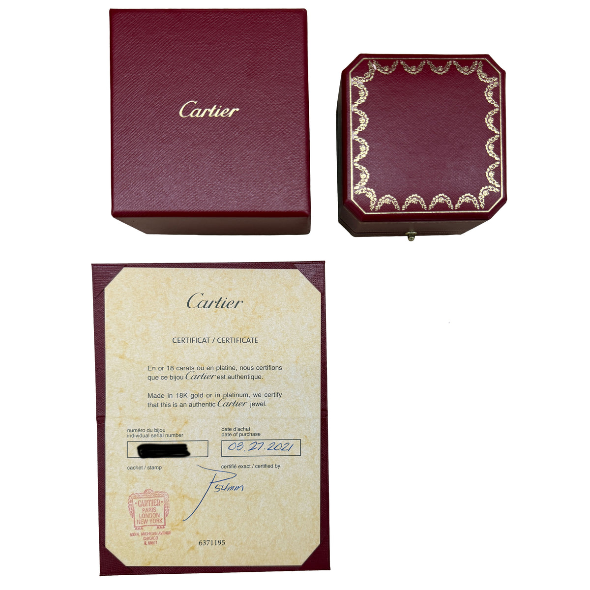 Cartier White Gold Medium Model Clash de  Ring box